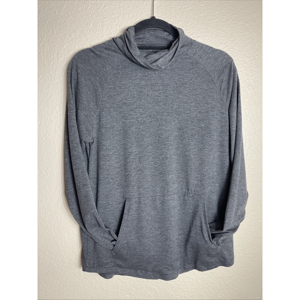 Eddie Bauer Active Funnel Neck Pullover Top M Charcoal Gray Gorpcore Outdoors